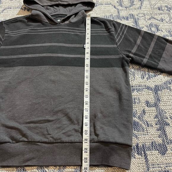 VTG Y2K DC Skateboarding Gray Striped Graphic Hoodie SZ S - Picture 5 of 5